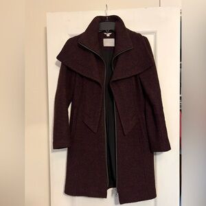 NWOT. Soia & Kyo Maroon Wool Coat. Size M.